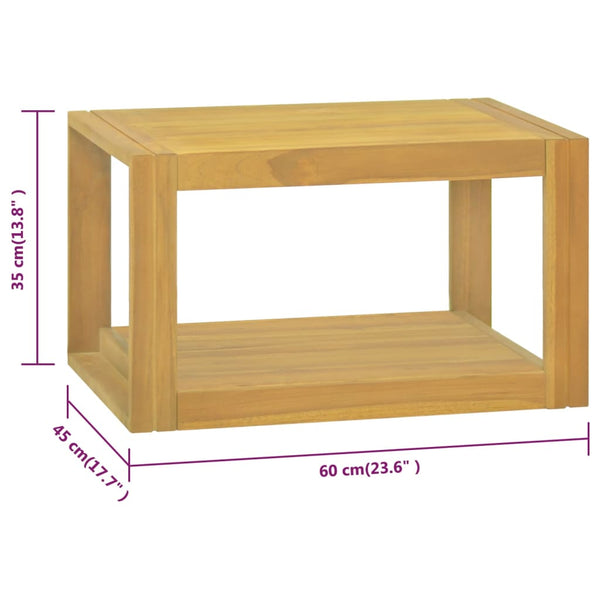 vidaXL Wall-Mounted Bathroom Cabinet 60x45x35 cm Solid Teak Wood
