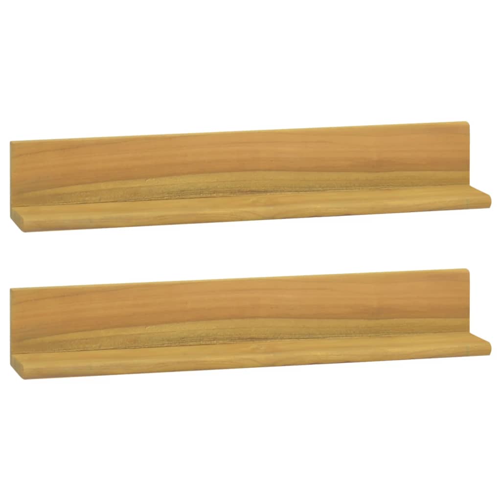 vidaXL Wall Shelves 2 pcs 60x10x10 cm Solid Teak Wood