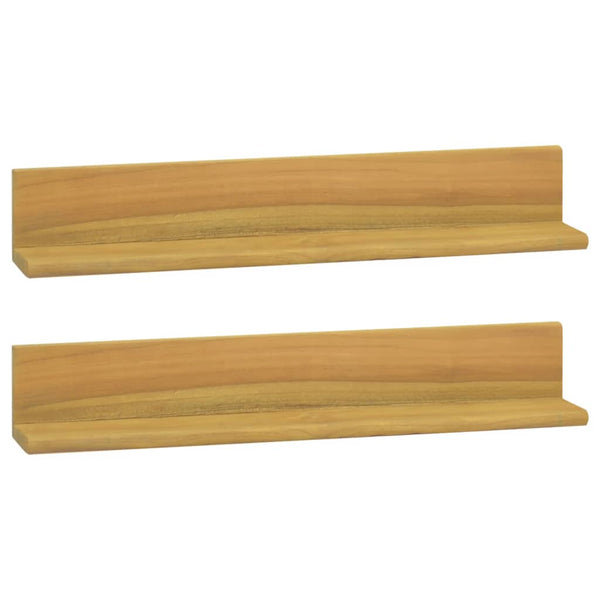vidaXL Wall Shelves 2 pcs 60x10x10 cm Solid Teak Wood