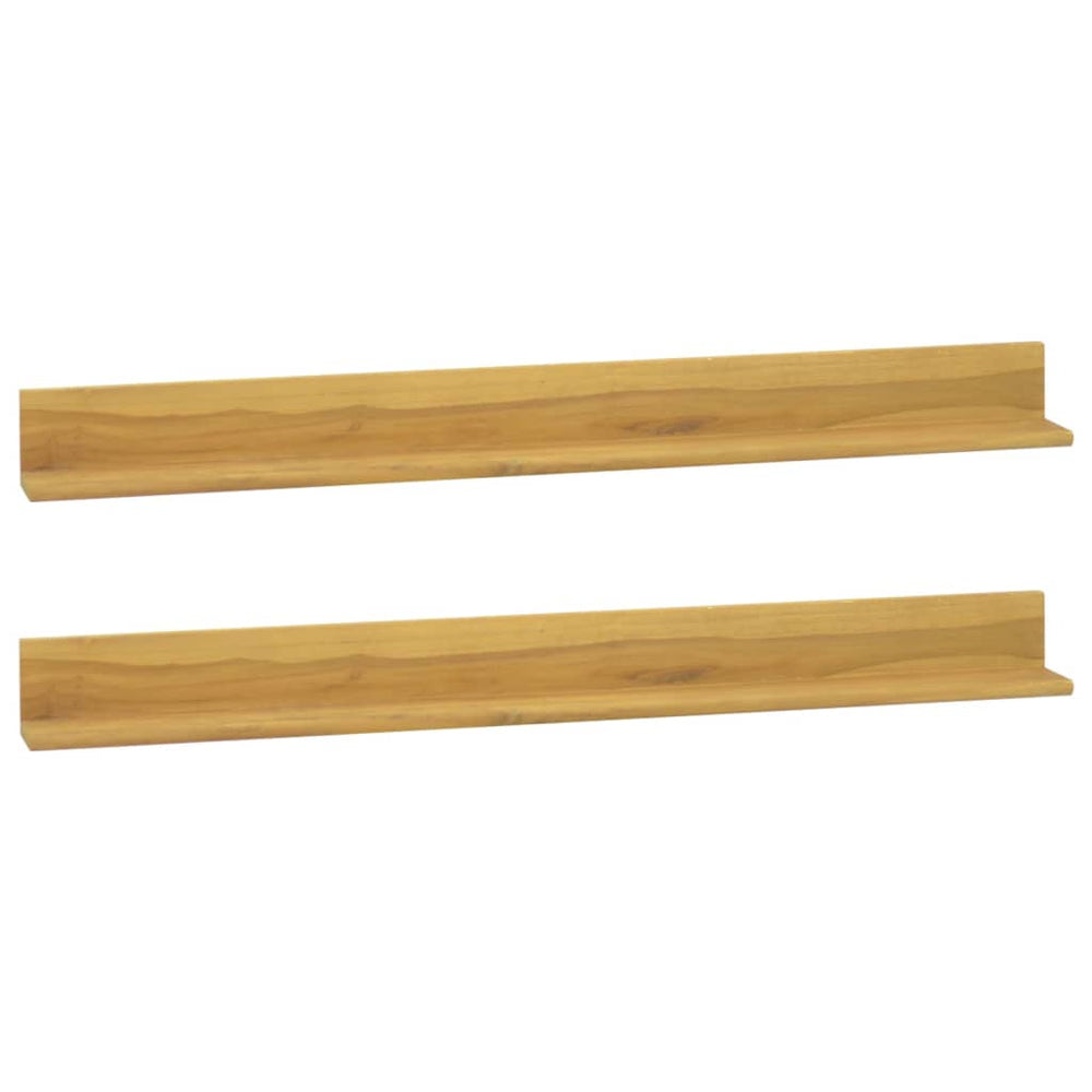 vidaXL Wall Shelves 2 pcs. 110x10x10 cm Solid Teak Wood