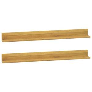 vidaXL Wall Shelves 2 pcs. 110x10x10 cm Solid Teak Wood