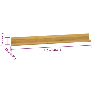 vidaXL Wall Shelves 2 pcs. 110x10x10 cm Solid Teak Wood