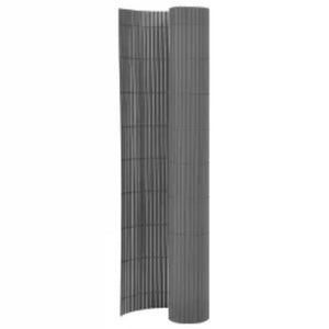 Gartenzaun Doppelseitig 90x400 cm Grau
