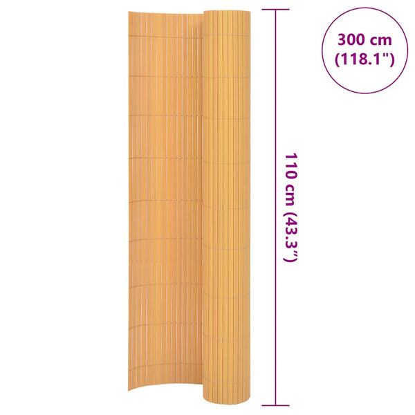 Gartenzaun Doppelseitig 110x300 cm Gelb