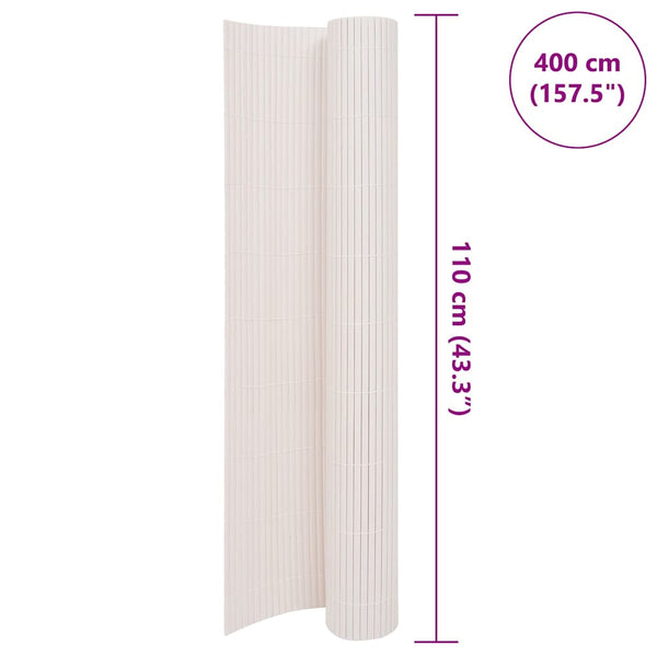 Gartenzaun Doppelseitig 110x400 cm Weiß