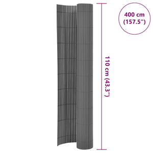 Gartenzaun Doppelseitig 110x400 cm Grau