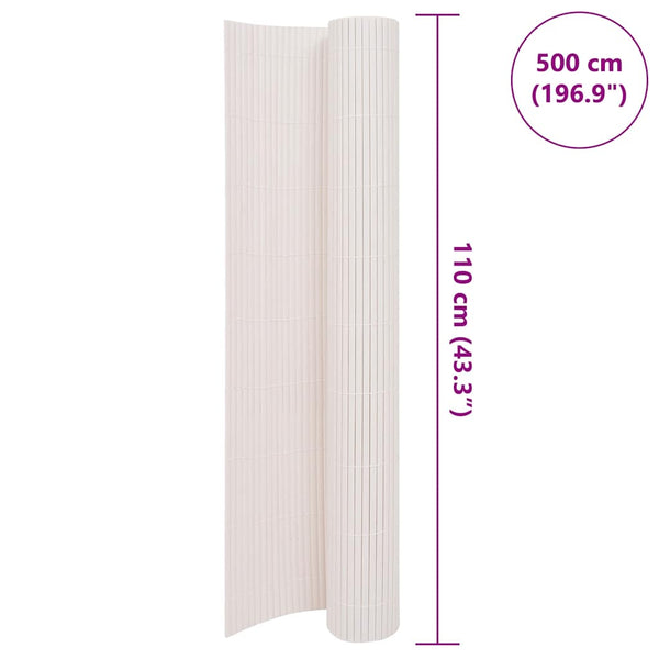 Gartenzaun Doppelseitig 110x500 cm Weiß