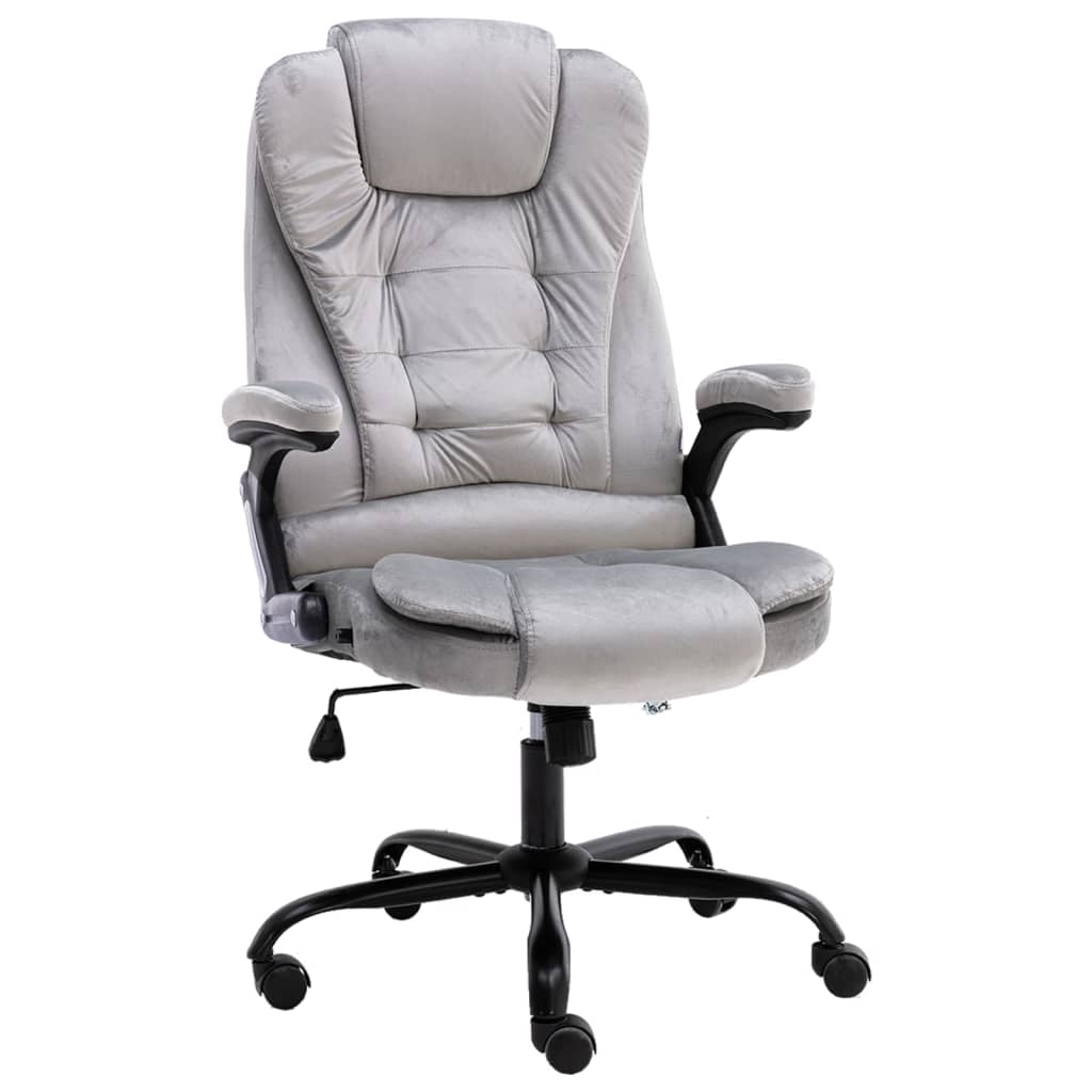 vidaXL Office Chair Light Grey Velvet
