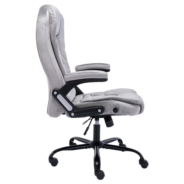 vidaXL Office Chair Light Grey Velvet
