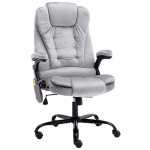 vidaXL Massage Office Chair Light Grey Velvet