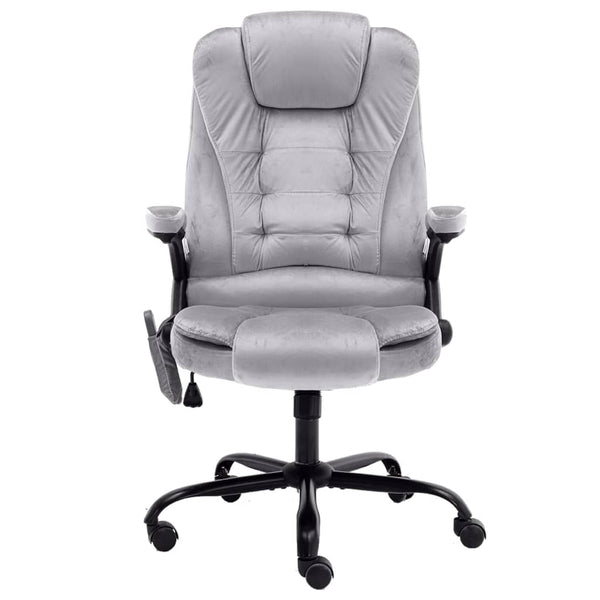 vidaXL Massage Office Chair Light Grey Velvet