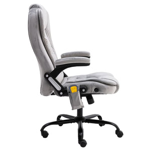 vidaXL Massage Office Chair Light Grey Velvet