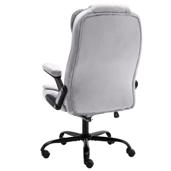 vidaXL Massage Office Chair Light Grey Velvet