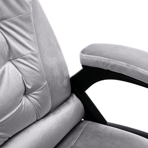 vidaXL Massage Office Chair Light Grey Velvet