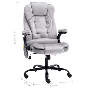 vidaXL Massage Office Chair Light Grey Velvet