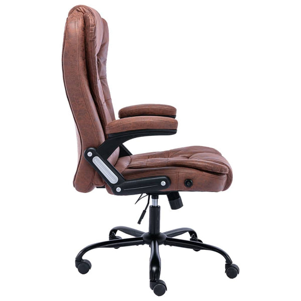 vidaXL Office Chair Light Brown Suede-Look