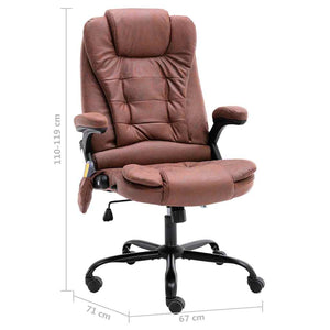 vidaXL Office Chair with Massage Function Light Brown Suede Look