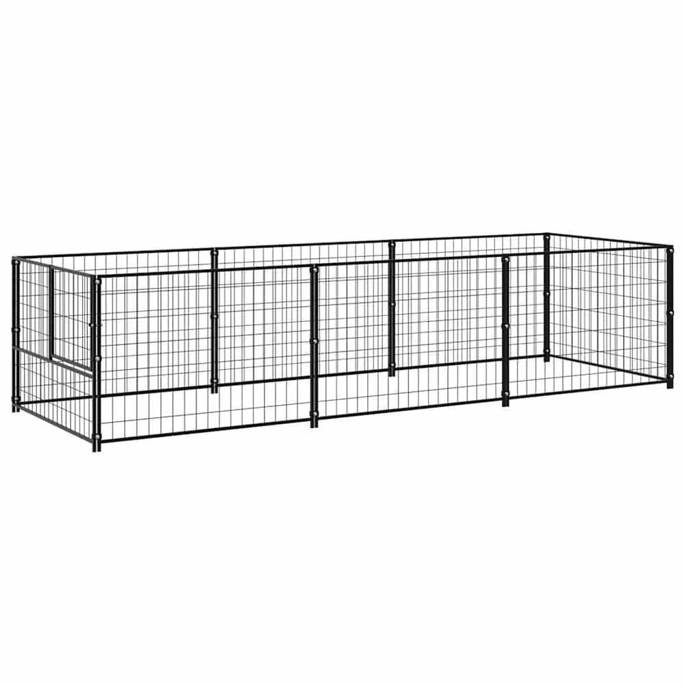 vidaXL Dog Kennel Black 3 m² Steel