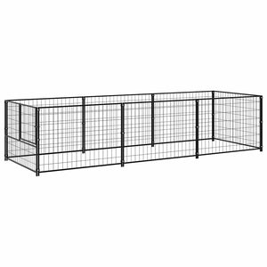 vidaXL Dog Kennel Black 3 m² Steel