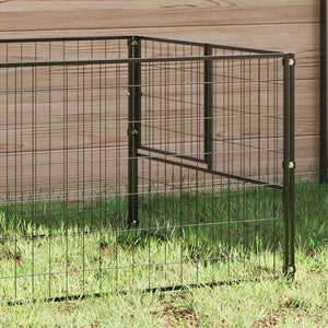 vidaXL Dog Kennel Black 3 m² Steel