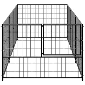 vidaXL Dog Kennel Black 3 m² Steel
