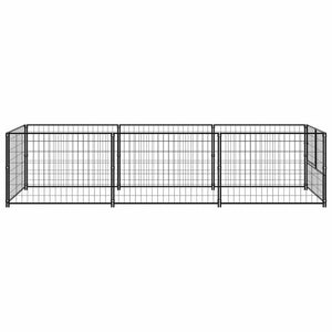 vidaXL Dog Kennel Black 3 m² Steel