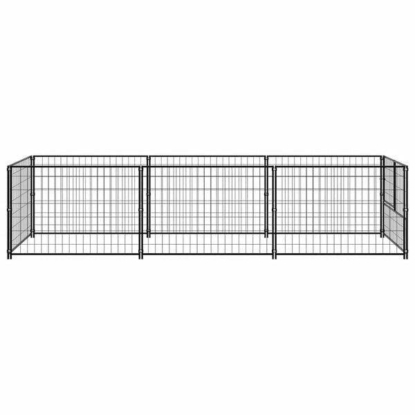 vidaXL Dog Kennel Black 3 m² Steel