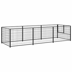 vidaXL Dog Kennel Black 3 m² Steel