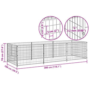 vidaXL Dog Kennel Black 3 m² Steel