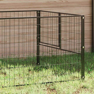 vidaXL Dog Kennel Black 4 m² Steel