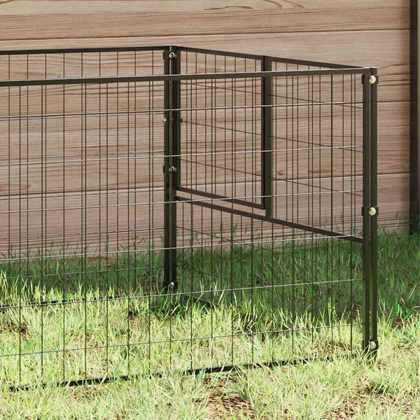 vidaXL Dog Kennel Black 4 m² Steel