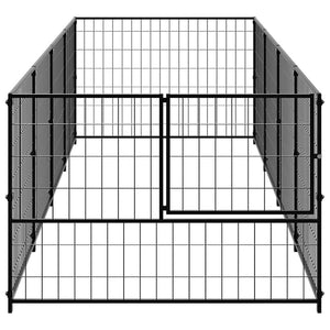 vidaXL Dog Kennel Black 4 m² Steel