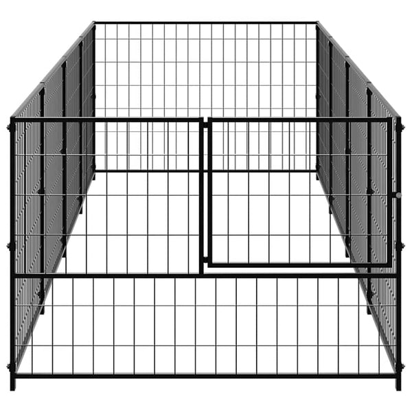 vidaXL Dog Kennel Black 4 m² Steel