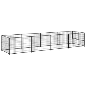 vidaXL Dog Kennel Black 4 m² Steel