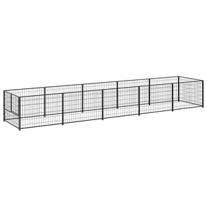 vidaXL Dog Kennel Black 5 m² Steel