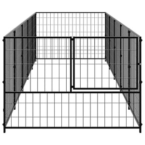 vidaXL Dog Kennel Black 5 m² Steel