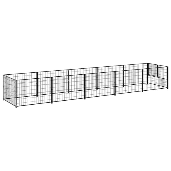 vidaXL Dog Kennel Black 5 m² Steel