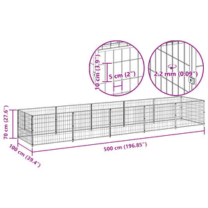 vidaXL Dog Kennel Black 5 m² Steel