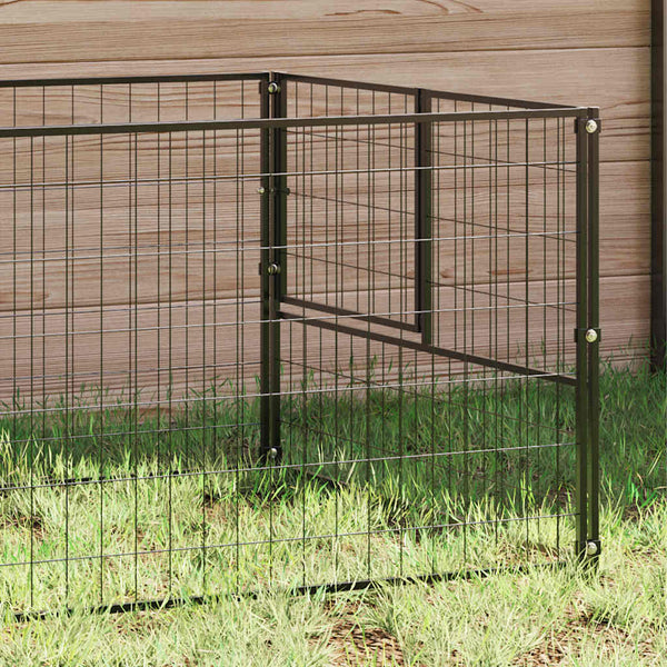 vidaXL Dog Kennel Black 6 m² Steel