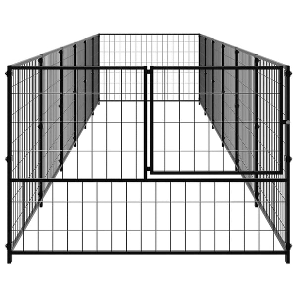 vidaXL Dog Kennel Black 6 m² Steel