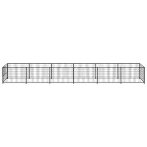 vidaXL Dog Kennel Black 6 m² Steel
