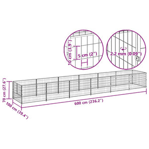 vidaXL Dog Kennel Black 6 m² Steel