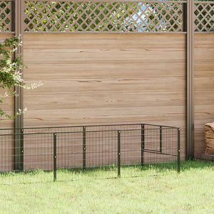 vidaXL Dog Kennel Black 6 m² Steel