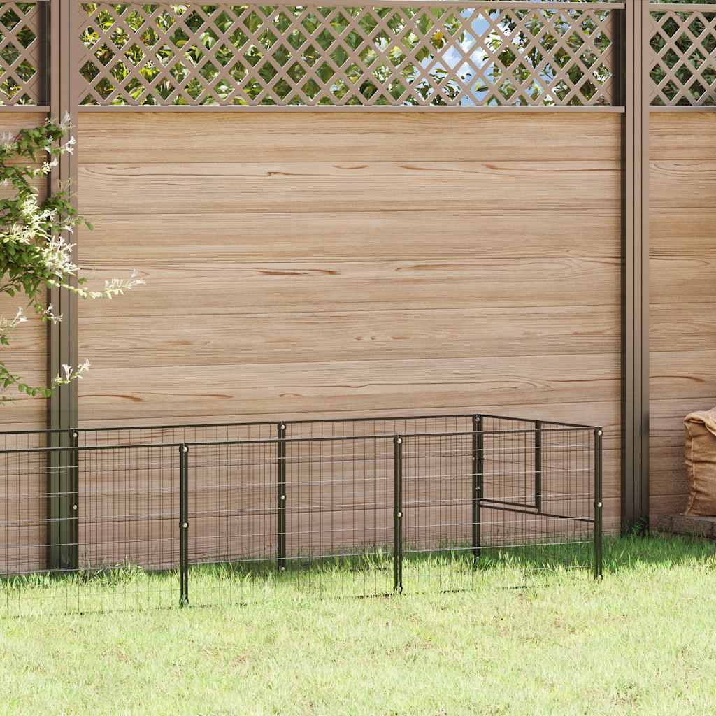 vidaXL Dog Kennel Black 6 m² Steel