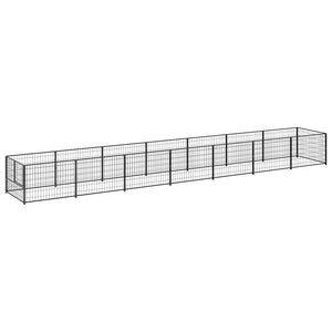 vidaXL Dog Kennel Black 7 m² Steel