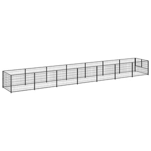 vidaXL Dog Kennel Black 7 m² Steel