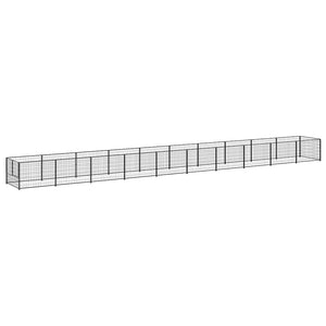 vidaXL Dog Kennel Black 10 m² Steel