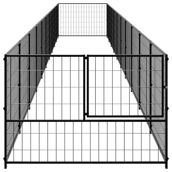 vidaXL Dog Kennel Black 10 m² Steel