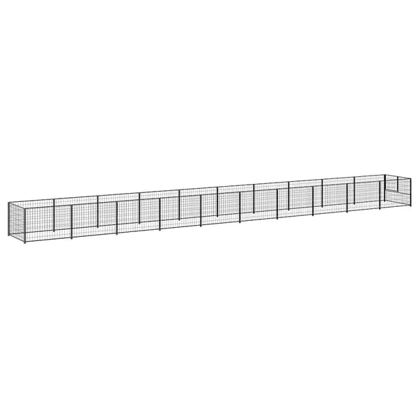 vidaXL Dog Kennel Black 10 m² Steel