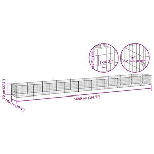 vidaXL Dog Kennel Black 10 m² Steel